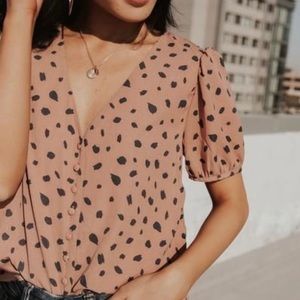 Bohme Printed Puff Sleeve Top (NEVER WORN)